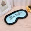 Green Satin Personalized Travel Sleep Mask - Comfortable Eye Cover - 3
