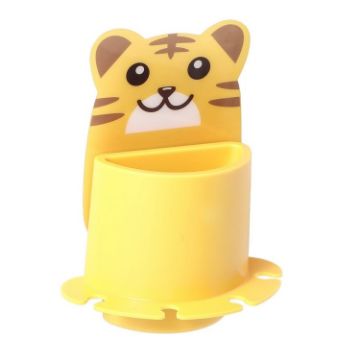 Cartoon Tiger Bathroom Paste Wall-Mounted Shelf Toothbrush Holder - 1