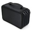 Four-Layer Sketch Pencil Case, 72 Holes, Solid Black Square Design - 1