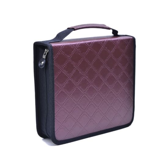 Large Capacity 150-Hole Purple PU Pencil Case - Solid Color - 1