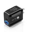 18W PD + QC 3.0 Fast Charger Adapter with LED, US Plug, Black - 2