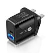 18W PD + QC 3.0 Fast Charger with LED - UK Plug, Black - 2