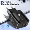 18W PD + QC 3.0 Fast Charger with LED - UK Plug, Black - 5