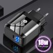 18W PD + QC 3.0 Fast Charger Adapter with LED, UK Plug, White - 3