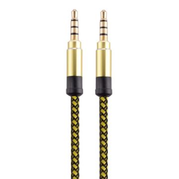 3.5mm Gold-Plated AUX Audio Cable, Male to Male, 3m, Yellow - 1
