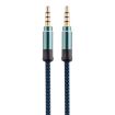 3.5mm Male to Male Gold AUX Audio Cable, 1.5m - Blue - 1
