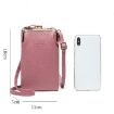 Ladies Black Pebbled Zipper Wallet & Mobile Phone Shoulder Bag H2107 - 3