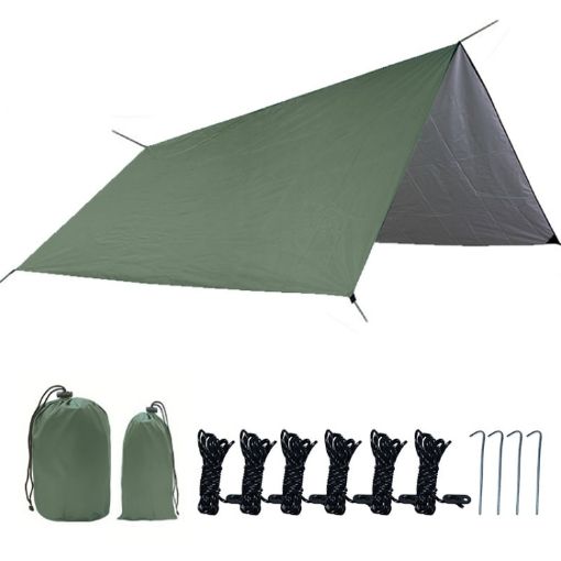Camping Sunshade Waterproof Mat, Ultra-Light 300x300cm (Army Green) - 1