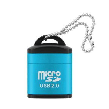 Blue 480Mbps Mini Micro SD TF Card Reader for Phone & Computer - 1