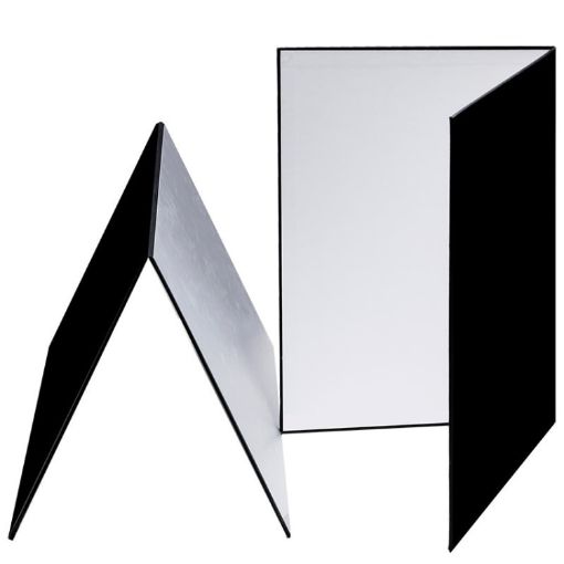 A3 3-in-1 Folding Reflective Diffuser Board: White, Black, Silver - 1