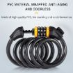WEST BIKING YP0705061-0705062 Four-Digit Anti-Theft Bike Lock 1.2M - 3