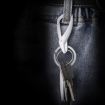 JOBON ZB-197 Car Keychain Double Ring Metal Waist Hanging (Nickel) - 6