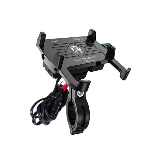 Kewig M6-S 12V Motorcycle Phone Bracket with QC3.0 Fast Charging - 1
