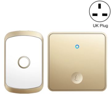 CACAZI FA50 Self-generating Wireless Doorbell, UK Plug, Gold - 1