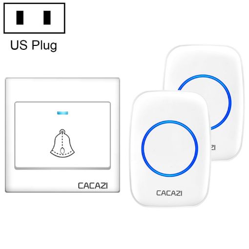 CACAZI H10 Wireless Music Doorbell, US Plug, No Battery, White - 1