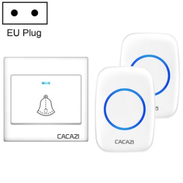 CACAZI H10 Wireless Music Doorbell, EU Plug, No Battery (White) - 1
