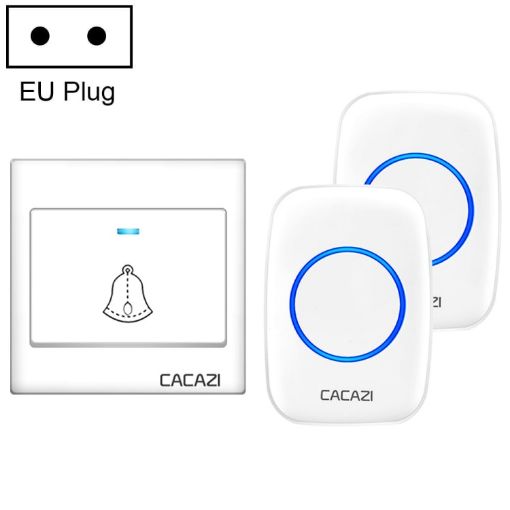 CACAZI H10 Wireless Music Doorbell, EU Plug, No Battery (White) - 1