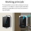 CACAZI A50 Wireless Music Doorbell, UK Plug, Battery-Free (Black) - 2