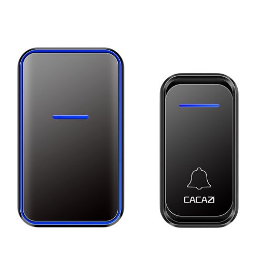 CACAZI Smart Wireless Doorbell Elderly Pager, EU Plug (Black) - 1