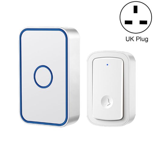CACAZI A19 Wireless Music Doorbell 1 For 1, UK Plug, No Battery (White) - 1