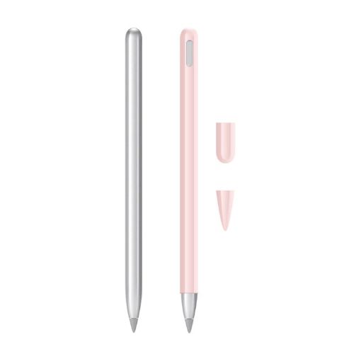 2 Sets 3 In 1 Stylus Cover & Two-Color Pen Cap For Huawei M-Pencil Pink - 1