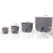 Transparent Double-Layer Water-Absorbing Flowerpot, 10.5cm Gray Basin - 3