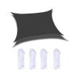 5m x 5m Black Outdoor Waterproof Anti-UV Sunshade Sail Canopy - 1