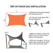 5m x 5m Black Outdoor Waterproof Anti-UV Sunshade Sail Canopy - 3