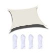 5m x 5m Beige Waterproof Outdoor Garden Sunshade Sail Canopy - 1
