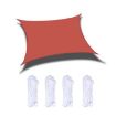 Red Outdoor Sunshade Sail 5m x 5m Waterproof Anti-UV Canopy - 1