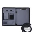 KC601 A4 Leather Business Zipper Folder, Black, No Extras - 2