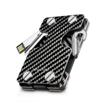 New-Bring Carbon Fiber EDC Wallet: Card, Key & U Disk Holder - 1