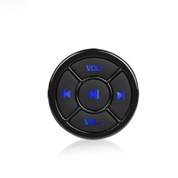Car Mobile Phone Remote Control Bluetooth Music Button, Black - 1