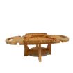 Foldable Wooden Picnic Table Wine Rack (Wood Color) - 2