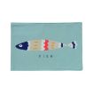 Mediterranean Geometric Cotton & Linen Anti-Slip Placemat (Colored Fish) - 1