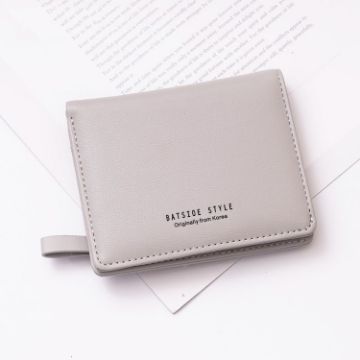 BATSIOE Gray Small Two-Fold Wallet for Ladies with Multi-Card Slots - 1
