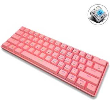 LEAVEN K28 61 Keys RGB Wireless/Wired Mechanical Keyboard Pink - 1