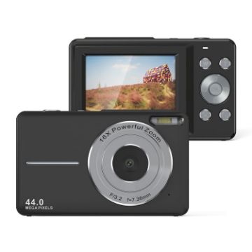 DC403L-AF 16X Zoom 2.4" HD Mini Kids Camera Black AU Plug - 1