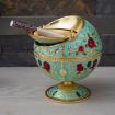 Silver Bay Blue Castle Metal Globe Ashtray with Lid Gift Decor - 4