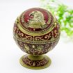 Bronze Wine Red Eagle Metal Globe Ashtray with Lid Holiday Gift - 1