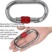 XINDA XDQ96068 Steel Lock Climbing Carabiner (Silver Red) - 5