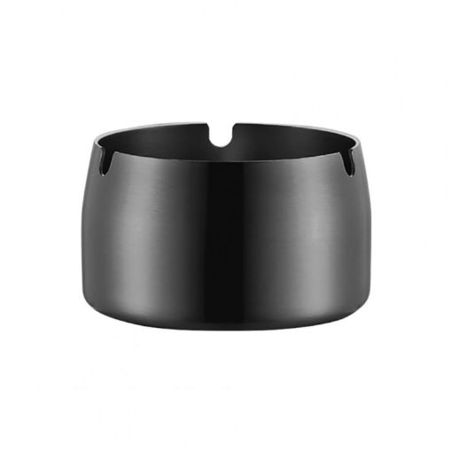 Small Black Windproof Drop-Proof Stainless Steel Ashtray - 1