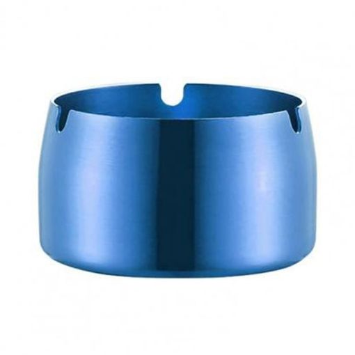 Large Blue Windproof & Drop-Proof Stainless Steel Ashtray - 1