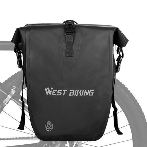 WEST BIKING 25L Mountain Bike Shelf Waterproof Bag (Black) - 1