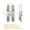 Adjustable 3D Concealed Door Hinge, No. 3 Dumb Black, 80kg Capacity - 2