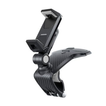 YF011 Car Control Panel Phone Bracket with Number Plate - Black Gray - 1