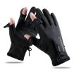 Warm Touch Screen Fingerless Riding Gloves, Size L (Black) - 1