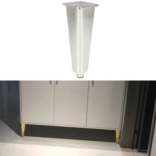 Silver Adjustable Aluminum Furniture Legs - 8cm Height - 1
