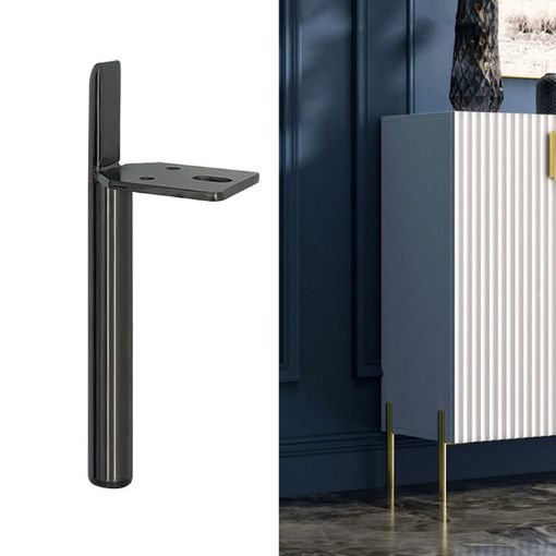 LH-D012-01 Gun Black Metal Furniture Legs, 15cm Height - 1