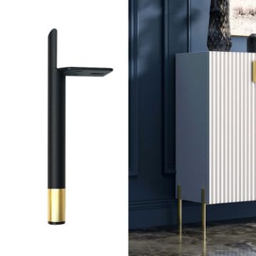 Cylindrical Metal Furniture Legs Black Gold, 15cm LH-D012-01 - 1